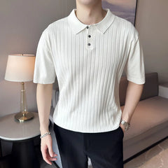 Threebooy New Trendy Slim Fit Polo Shirt for Men with Half Sleeves, Fold-over Collar, Ideal for Golf and Summer Casual Wear in Green
