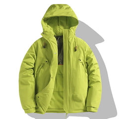Threebooy Men's Winter Jacket Fashion Casual Thickened Warm Cotton Padded Coat Women Outdoor Snow Clothing Windproof Hooded Parka