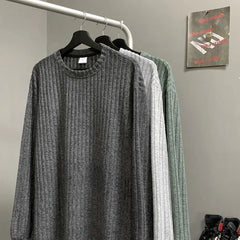 Threebooy American Casual Hairy Sweatshirt Men's Autumn Winter Hip Hop Preppy Loose Lazy Long-sleeved T-shirt High-end Casual Inner Wear