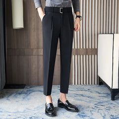 Threebooy Autumn New Suit Pants For Men Korean Streetwear Fashion Loose Straight High Rise Pants Casual Trousers Plus Size 28-36