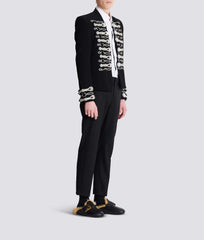 Threebooy Retro Court Men Suit 2 Pieces Blazer Pant Peaked Lapel Crystal Heavy Handmade Embroidered Coat Party