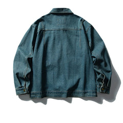 Threebooy Vintage Pockets Denim Jackets Mens Streetwear Punk Y2k Cargo Coats Harajuku Loose Casual Hip Hop Washed Jeans Jackets Male