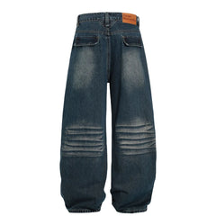 Threebooy Patchwork Design Jeans Mens Streetwear Punk Y2k Jeans Trousers Men Harajuku Vintage 2025 New Baggy Wide-leg Denim Pants Male