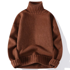 Threebooy New Turtleneck Sweater Men Pullover Casual Solid Color Knitted Black Sweater Fashion Autumn Winter Men Clothing Sweater Man