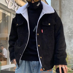 Threebooy Men Autumn Winter Thicken Warm slim fit Corduroy Jackets Men's Outwear Hip Hop Coat Male Teen Casual Jacket Colorful S-5XL