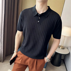 Threebooy New Trendy Slim Fit Polo Shirt for Men with Half Sleeves, Fold-over Collar, Ideal for Golf and Summer Casual Wear in Green
