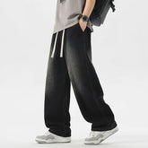 Threebooy Men's Jeans American Loose Wide-leg Loose Straight Casual Trousers Street Hip-hop Baggy Jeans Black Grey Blue Streetwear Men