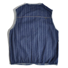 Threebooy Vintage Blue Denim Vest Jackets Men Streetwear Sleeveless Cargo Coats Harajuku Multiple Pockets Loose Casual Jeans Vests Male