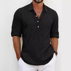 Threebooy All Seasons Men's Turn Collar Cotton Long Sleeve Shirt Youth Personality Button Top Quality Shirts For Men