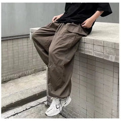 Threebooy Vintage Baggy Cargo Pants Men Cotton Wide Leg Trousers Male Oversize Retro Loose Casual Japanese Streetwear Hip Hop