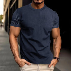 Threebooy Men's Summer New European Size Men's Short-sleeved T-shirt Breathable Slim-fit Top Men's Running Sports T-shirt Graphic T Shirts
