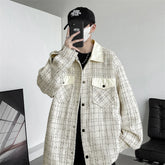 Threebooy Men's Korean Style Clothes Loose Fitting Harajuku Outerwear Spring Jackets Original Clothing Popular Coats