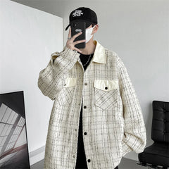 Threebooy Men's Korean Style Clothes Loose Fitting Harajuku Outerwear  Spring Jackets Original Clothing Popular Coats