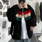 Threebooy Spring And Autumn New Personalized Contrast Color Corduroy Jacket Men's Versatile Korean Style Student Casual Top Jacket For Men