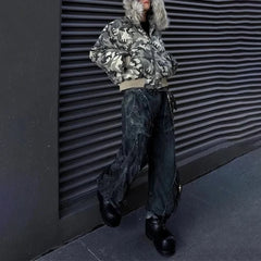 Threebooy American Street Fashion Hooded Jacket Cotton Clothing Men Autumn And Winter Thickened Niche Design Washed Y2k Hooded Jacket