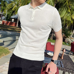 Threebooy Summer New Style Letter Printing High Quality Men's POLO Shirt Pique Cotton Short-Sleeved Casual Breathable Lapel Men Shirt