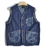 Threebooy Vintage Blue Denim Vest Jackets Men Streetwear Sleeveless Cargo Coats Harajuku Multiple Pockets Loose Casual Jeans Vests Male