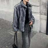 Threebooy Men Faux Fur Furry Warm Coat Autumn Winter Streetwear Fashion All-Match Trend Youth Soft Casual Comfort Coat Men'S Clothing