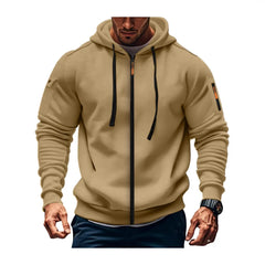 Threebooy Men's Sweatshirt Casual Sports Hoodie Autumn and Winter Tops Pocket-free Zipper Hoodie Trendy