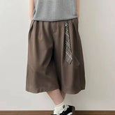 Threebooy Lightweight Men's Summer Wide-leg Cropped Pants Straight Loose Shorts Simple Fashion All-match Clothing