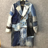 Threebooy Men's Couture Patchwork Denim Jacket