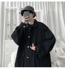 Threebooy Loose Fitting Men's Korean Style Clothes for Men Original Clothing Outerwear Harajuku Men's Coats Spring Jackets