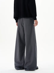 Threebooy Autumn Men's Loose Suit Pants Commuting Business Casual Classic Gray Black Wide Legs Trousers Oversized Simple Style Clothes