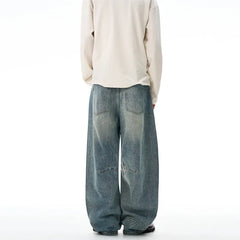 Threebooy Vintage Baggy Men's Jeans Y2K Pants Autumn New American Hip Hop Streetwear Cotton Loose Wide Legs Denim Trousers Oversize
