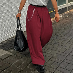 Threebooy Men Striped Pants Loose Elastic Waist Joggers Casual Trousers Men Streetwear Baggy Fashion Leisure Male Long Pants