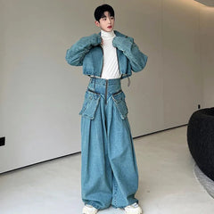 Threebooy Men's Elite Denim Streetwear 2-Piece Set