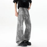 Threebooy Streetwear Jeans Unisex Straight Loose Fit Fashion Trendy Print Design Urban Casual Pants Unique Style Streetwear Denim Trousers