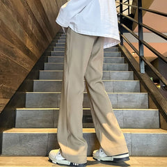 Threebooy Men's Four Seasons New Mid-Waist Micro-Flared Casual Pants Fashion trend Leisure Mens Flared Leg Trousers Korean Pants Men