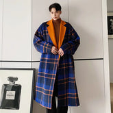 Threebooy Men's Azure Elegance Trench Coat