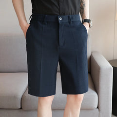 Threebooy Men Summer High Quality Casual Business Shorts Male Slim Fit Fashion Waffle Pattern Shorts/ Breathe Cool Comfort Short 29-38