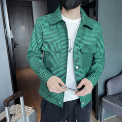 Threebooy Men Spring High Quality Casual Jackets/Male Slim Fit Fashion Business Plaid Coats Plus Size S-3XL