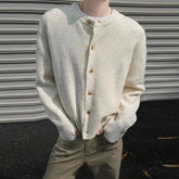 Threebooy New American Style Men Cardigan Luxury Knitted Button-down Solid Color Long Sleeve Sweater Jacket Casual High Quality Knitwear