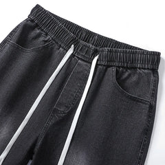 Threebooy Spring New Stretch Micro Flare Jeans Men's American Street Hip-Hop Wide Leg Pants Washed Retro Pants 5 Colors