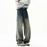 Threebooy New High Street Patchwork jeans men Personality design Trousers Harajuku Retro Washed Baggy Jeans Men Street Straight Leg Pants