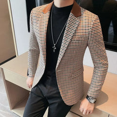 Threebooy Fashion Men's Suit Jackets Single Breasted Male Blazer Thin Slim Fit Spring Clothes Casual Coat Korean Style Original Handsome
