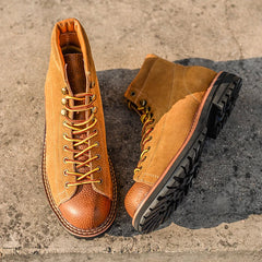 Threebooy Handmade Autumn Winter New British Men Casual Shoes Dress Cow Suede Ankle Boots Tooling Outdoor Work Desert Boots
