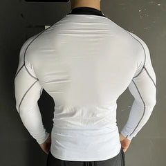 Threebooy Sports Tights Long-sleeved Running Track Field Basketball Training Wear High-neck Tops Quick-dry Breathable Fitness Clothing