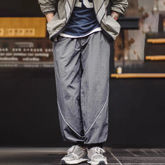 Threebooy Gym Running Casual Y2k Pants Summer American Contrast Color Training Pants Sports Loose Silhouette Thin Leg Casual Pants Men