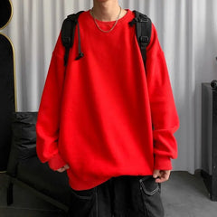 Threebooy Spring Autumn Heavyweight Trendy Brand Long-sleeved T-shirt Men's Velvet Thickened Top Loose Sports Bottoming Youth Sweatshirt