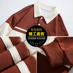 Threebooy 2025 Men Sweatshirts Stand Collar Oversize Splice Pullover Harajuku Unisex Streetwear Autumn Casual Hoodies