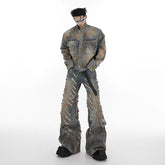 Threebooy Men's Deconstructed Denim 2-Piece Set