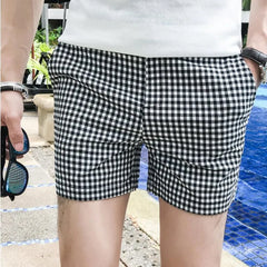 Threebooy Summer Casual Plaid Men's Shorts Mens Beach Shorts Cotton Slim Fit Male Shorts Homm Brand Clothing Short Masculino S-3XL