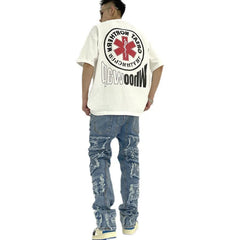 Threebooy Y2K Fashion Baggy Stacked Jeans Pants Men Streetwear Washed Blue Straight Women Denim Trousers Ropa Hombre