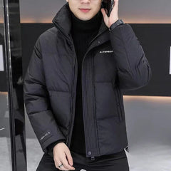 Threebooy Winter Men's Thickened Cotton Coat Heated Outdoor Warm Hooded Jacket Casual Cotton-Padded Men's Wear