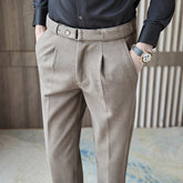 Threebooy Men Solid Color Suit Pants Autumn Slim Fit Dress Pants High Quality Men Formal Business Office Groom Wedding Trousers 28-36