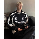 Threebooy American Retro Shirt Hip Hop Color-blocking Heavy Sweatshirt Men 2025 New Teen Casual Sports Jacket Autumn Handsome Top